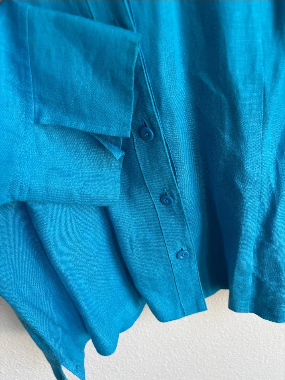 TALBOTS Irish Linen Top Vintage Tailored Feminine Lightweight Button Front  12